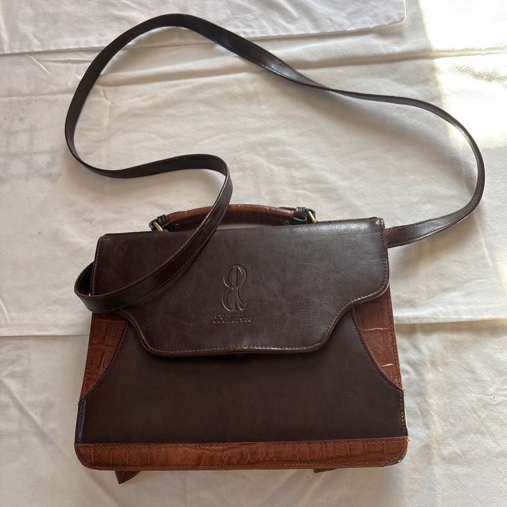 Vintage Women's BELLE ROSE Brown Tan Crossbody Bag One Size